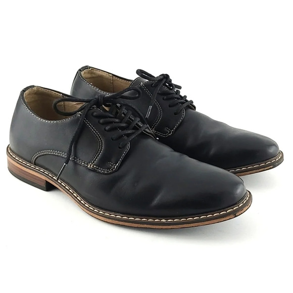 Classic Black Leather Men's Shoes - Picture 1 of 15